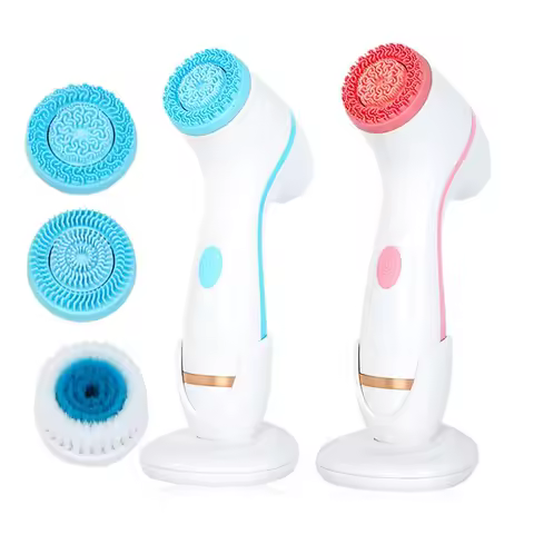 3 In 1 Electric Cleansing Brush Ultrasonic Facial Cleaner Face Massagers Sonic Rotating Cleansing Brush Face Deep Cleansing Tool