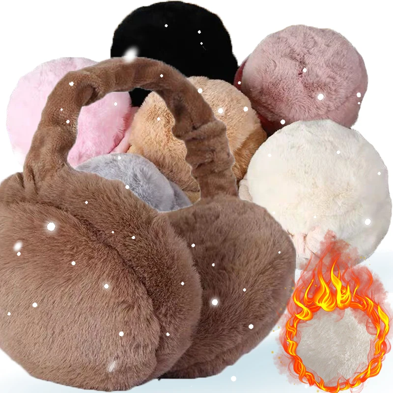 

Women's Plush Ear Cover Outdoor Winter Warmer Fur Thermal Earmuffs Protection Earflap Fluffy Velvet Ear Muffs Headphones
