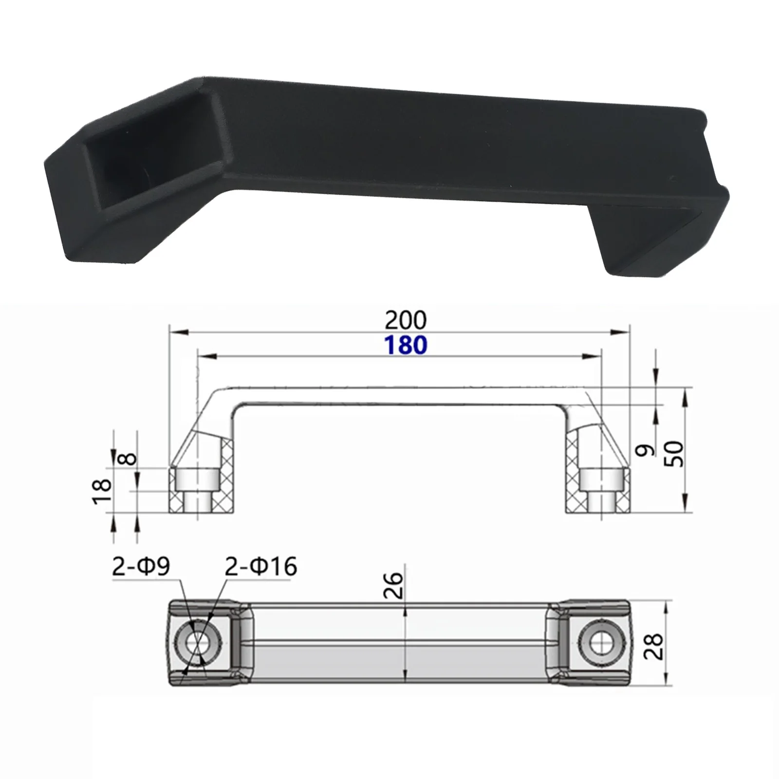 Для 2 шт. ручка шкафа утолщенная нейлоновая дверная ручка шкафа 90 мм/120 мм/180 мм дверная фурнитура ручки аксессуары для дома улучшение
