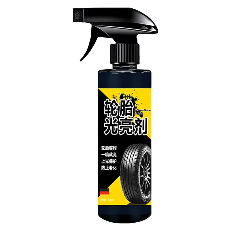 Tire Spray 500ml Wet Tire Dressing Spray User Friendly Spray UV Protection Ensures Precise Shine & Minimal Overspray Spray For