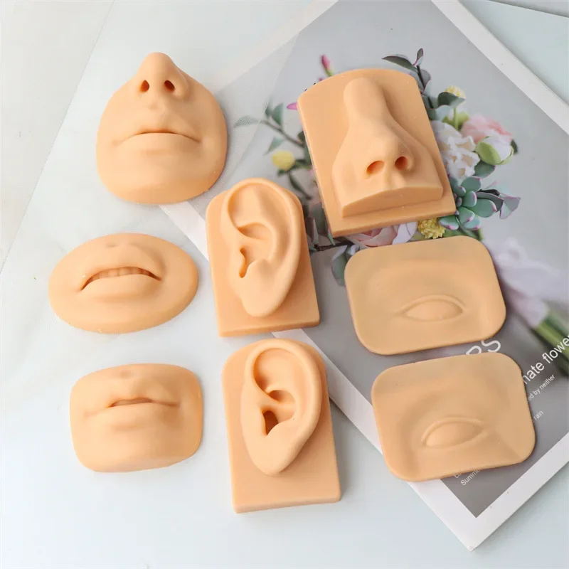 VERIDIAN Human Facial Features Silicone Molds Mouth and Nose DIY Realistic Fake Ears and Eyes Teaching Practice Resin Molds