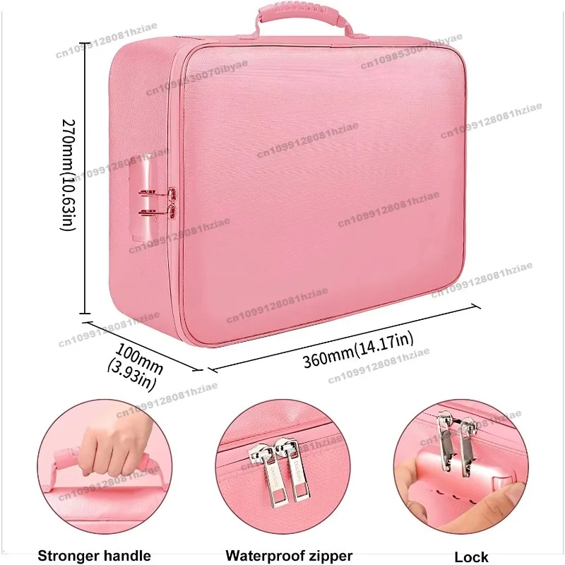 

Огнестойкая сумка для документов с замком, многослойная портативная арка для домашнего офиса, путешествий, важных документов