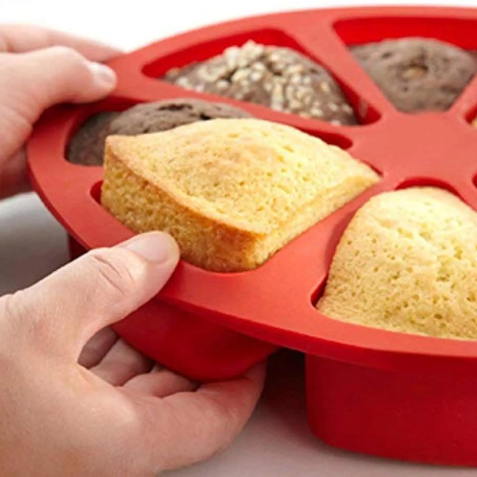 Silicone Cake Mold Pastry Muffin Pizza Baking Tray Mini Fancy Brownie Cake Pan Silicone Mould DIY Baking Molds Tools