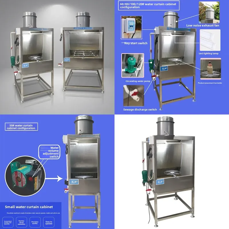 for Small Stainless Steel Water Curtain Cabinet Spray Room Purification Equipment Water Film Dust Collector 4 Years Warranty
