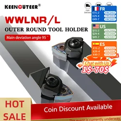1 adet WWLNR2020 WWLNR2525 WWLNR3232 dış torna takım tutucu WNMG karbür uçlar WWLNR torna çubuk CNC kesme alet takımı