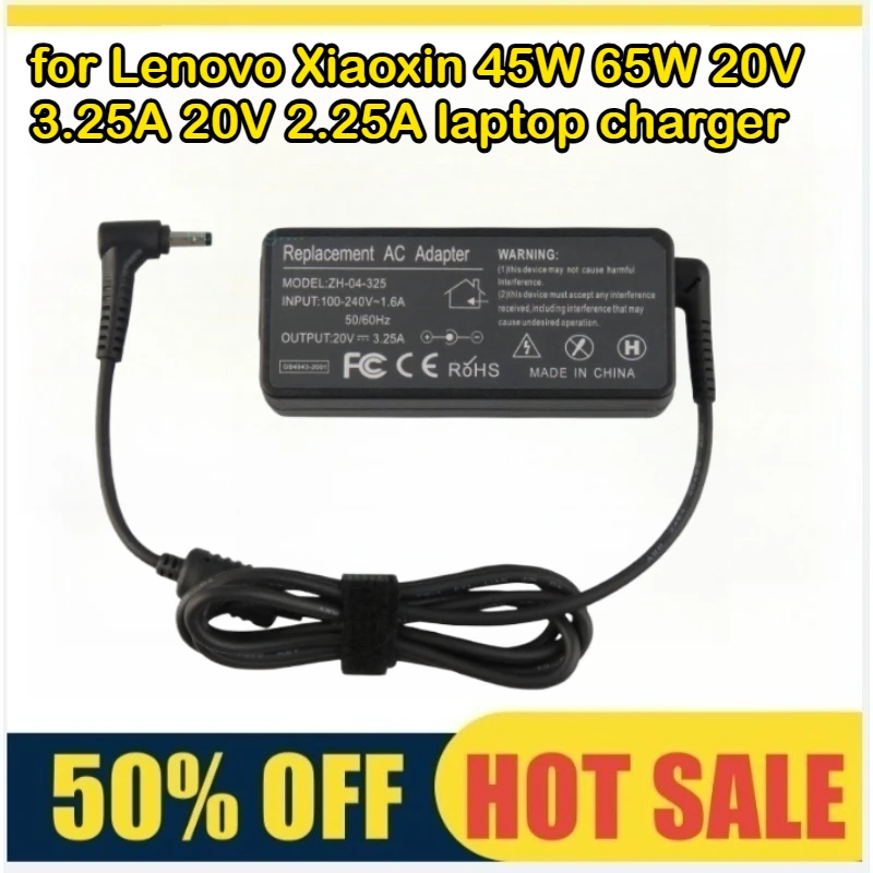 

20V2.25A/20V3.25A Подходит для Lenovo Xiaoxin 45 Вт 65 Вт 20 V3.25A 20 В 2,25 А DC: 4,0*1,7 зарядное устройство для ноутбука
