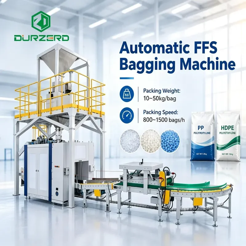Automatic FFS packaging line FFS bagging machine 10-50 kg filling and sealing bag installation, suitable for main ingredient
