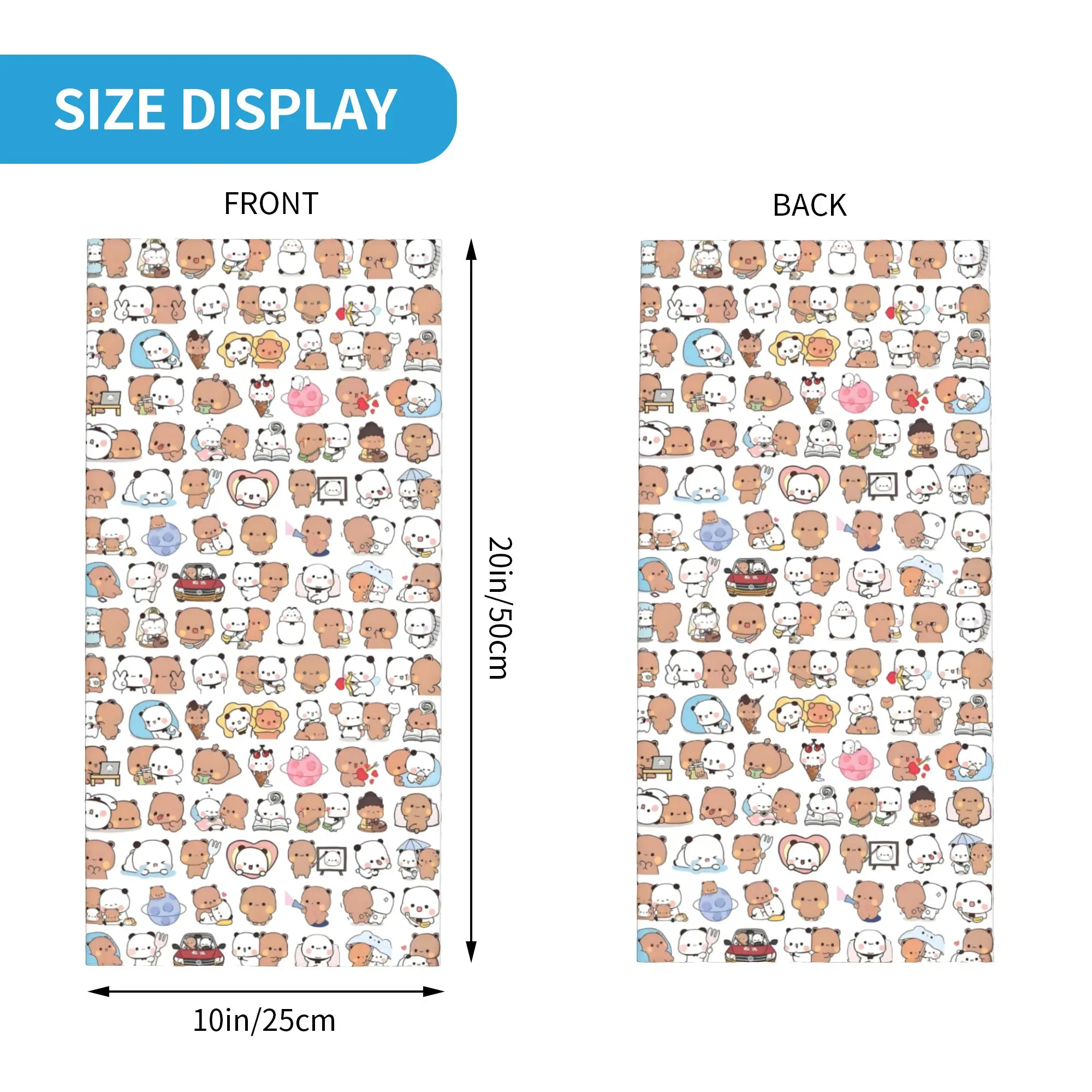 Custom Bear Cartoon Peach And Goma Bubu Dudu  Bandana Neck Warmer Men Women Winter Ski Tube Scarf Gaiter Anime Panda  Face Cover