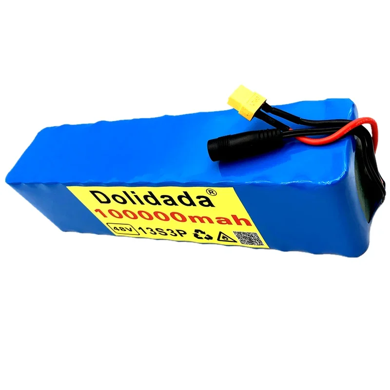 lithium ion battery 13S3P 48V 100Ah XT60 100000W suitable for 54.6V electric bicycle with built-in BMS and charger