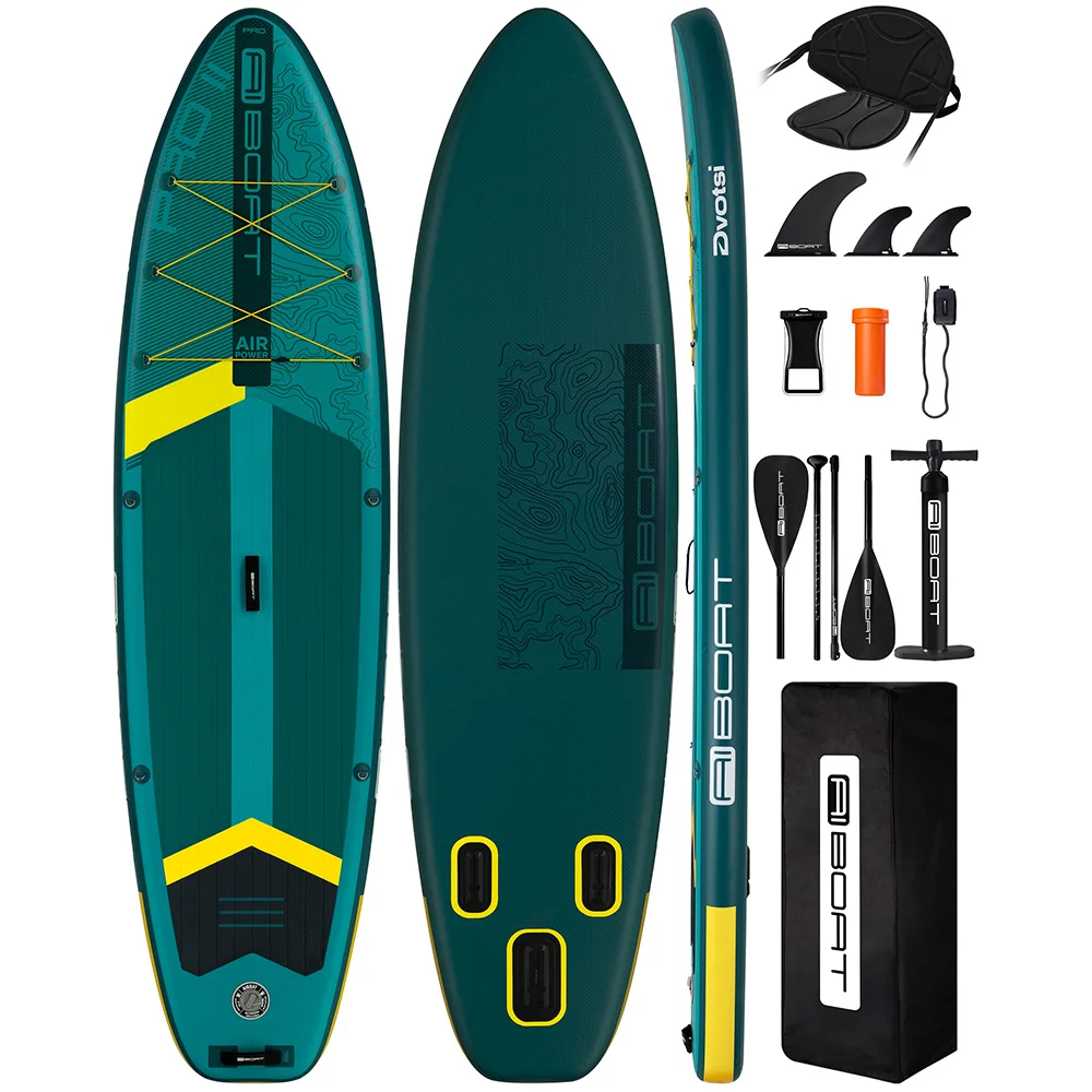 

AIBOAT Green Pro SUP Waterproof Inflatable Paddle Board 11'x34''x6'' Adult Standing Style Aquatic Fishing With Accessories SUB