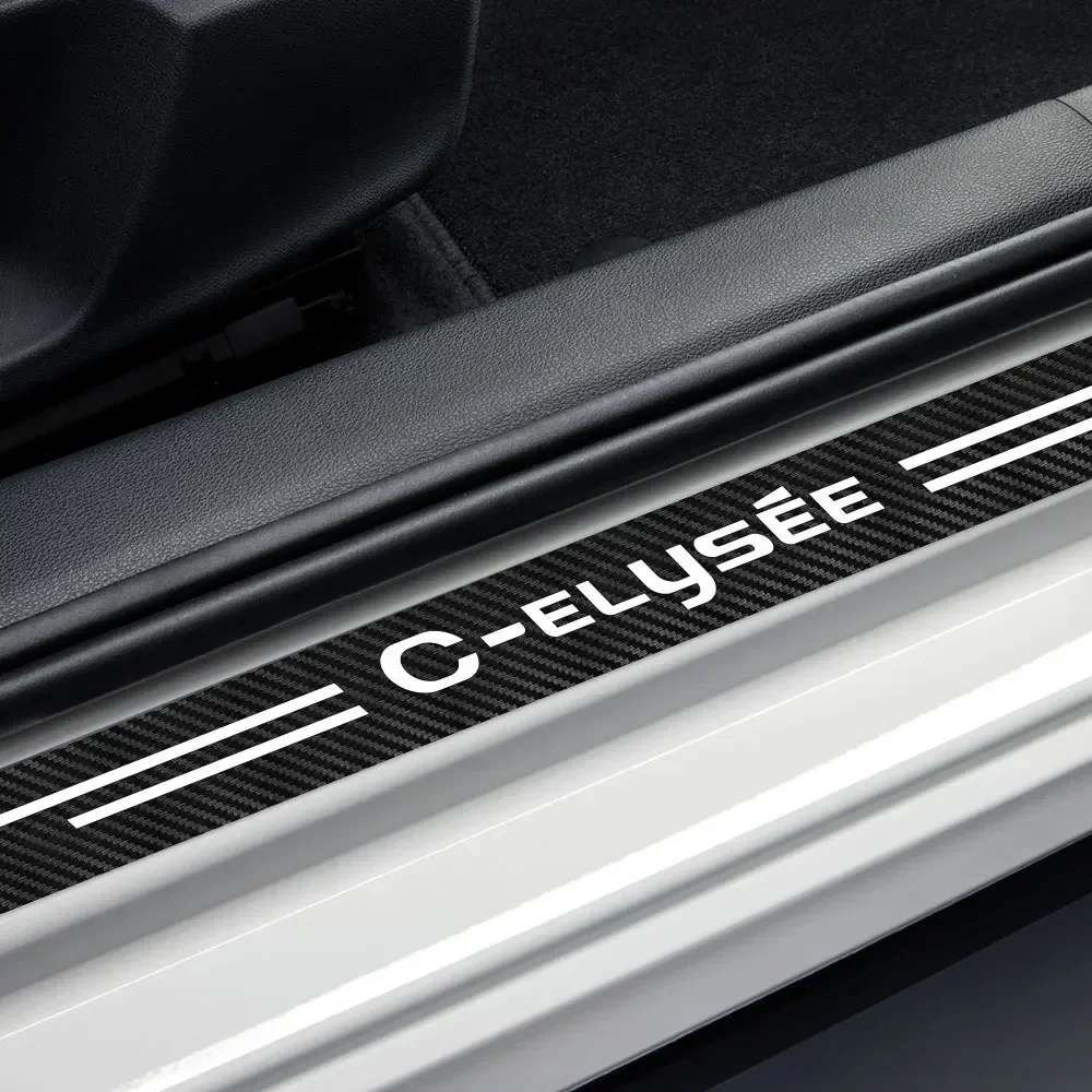 4PCS Car Sill Stickers For Citroen C1 C2 C3 C4 C4L C5 C6 C8 C-ELYSEE VTS Xsara C-Crosser Berlingo Jumpy Nemo Picasso Accessories view 2