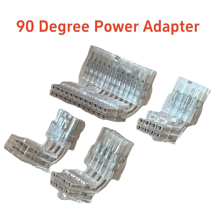 1PC ATX 24Pin Female to 24pin 8pin Male 90 Degree Power Adapter for  Motherboard Desktops PC Supply Cord CPU Cable Connecto