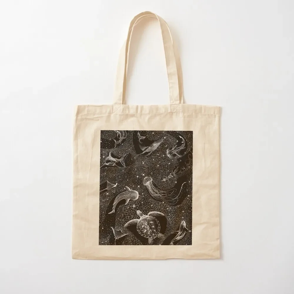 

Cosmic Ocean (Black Version) Tote Bag tote screen Women bags women custom canvas