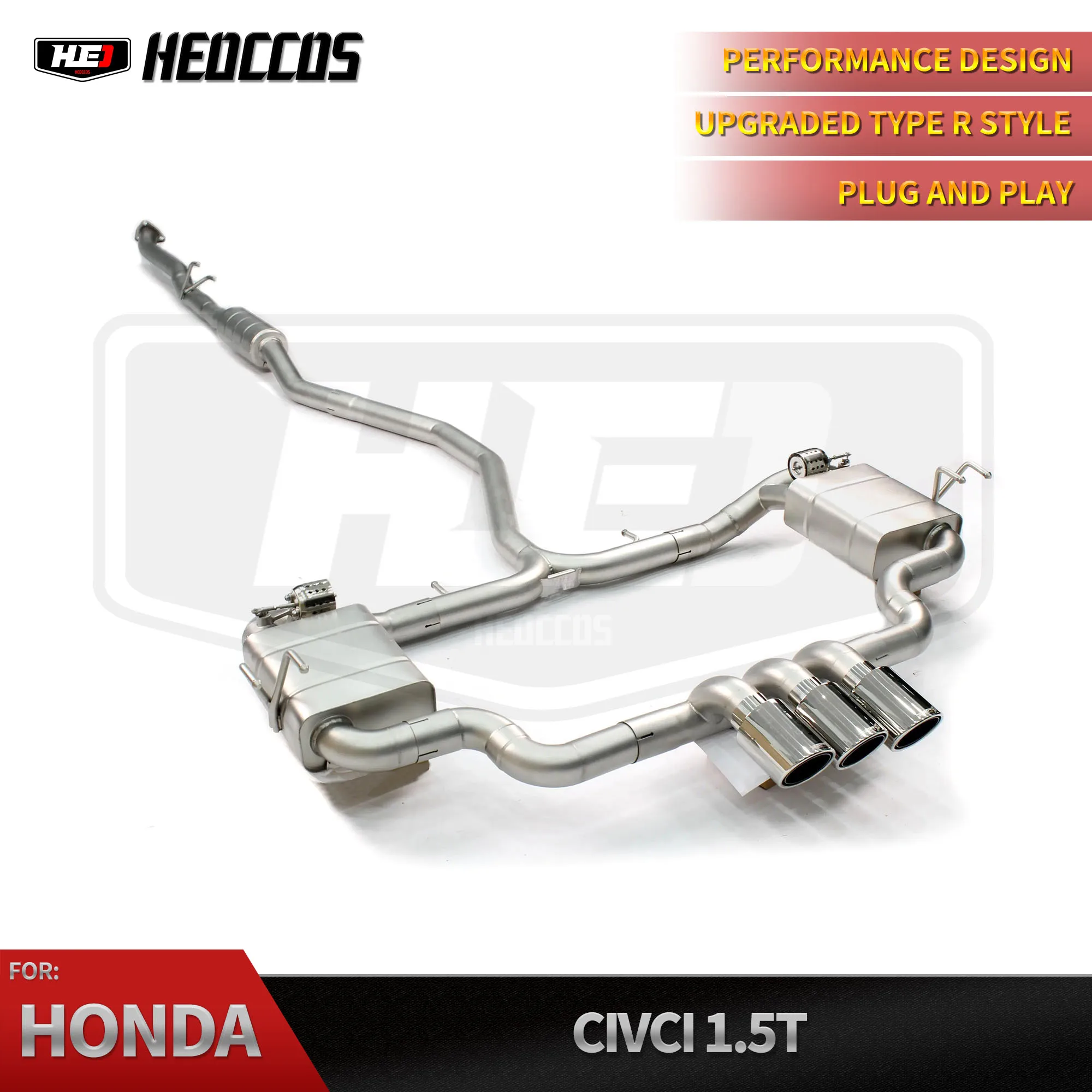 

HEO Loud Sound Catback для HONDA Civic 10 Gen 1.0T 1.5T 2016-2019 SUS 304, модифицированная выхлопная система с глушителем Valvetronic