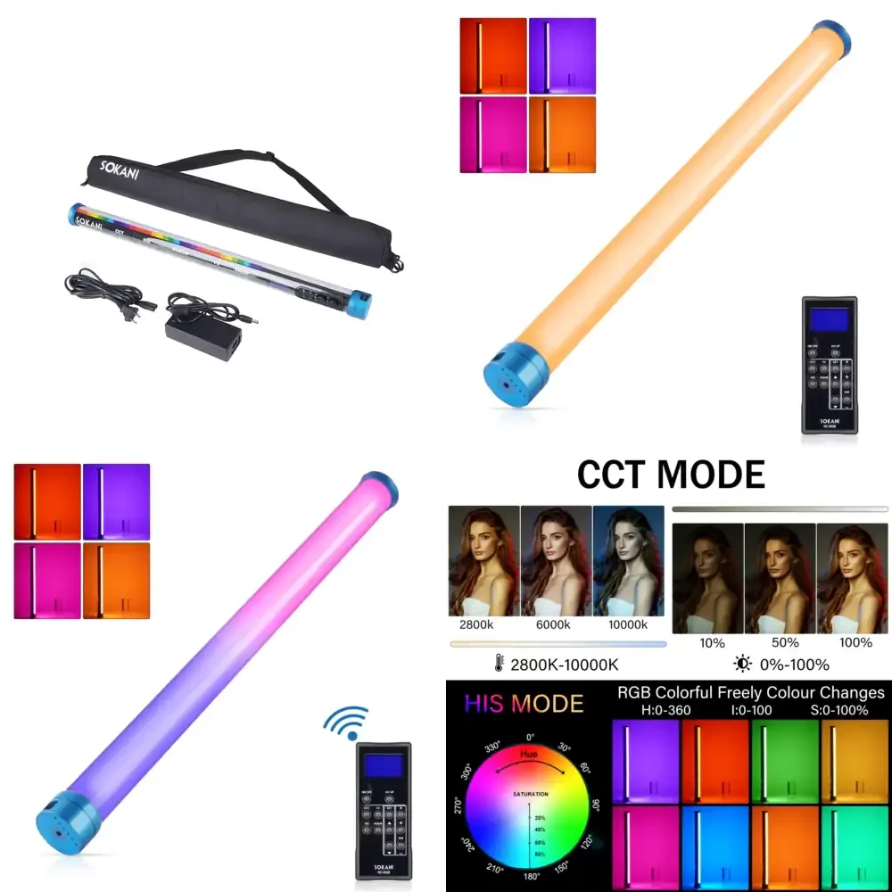SOKANI X25 RGB Handheld Led Video Light RGB Tube Light Camera Fill Light CTT 2800-10000K Bi Color With Remote VS 15C