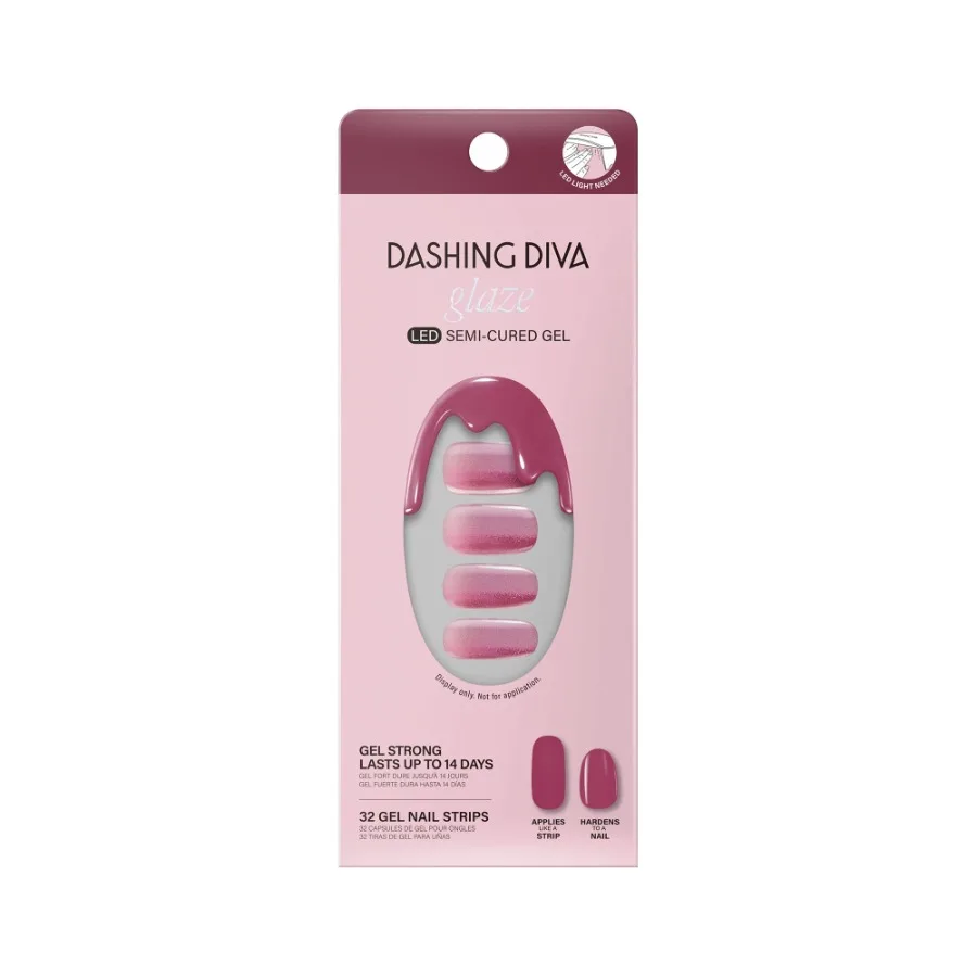 

Glaze SemiCured Gel Nail Stickers Sangria Glaze 32 Count