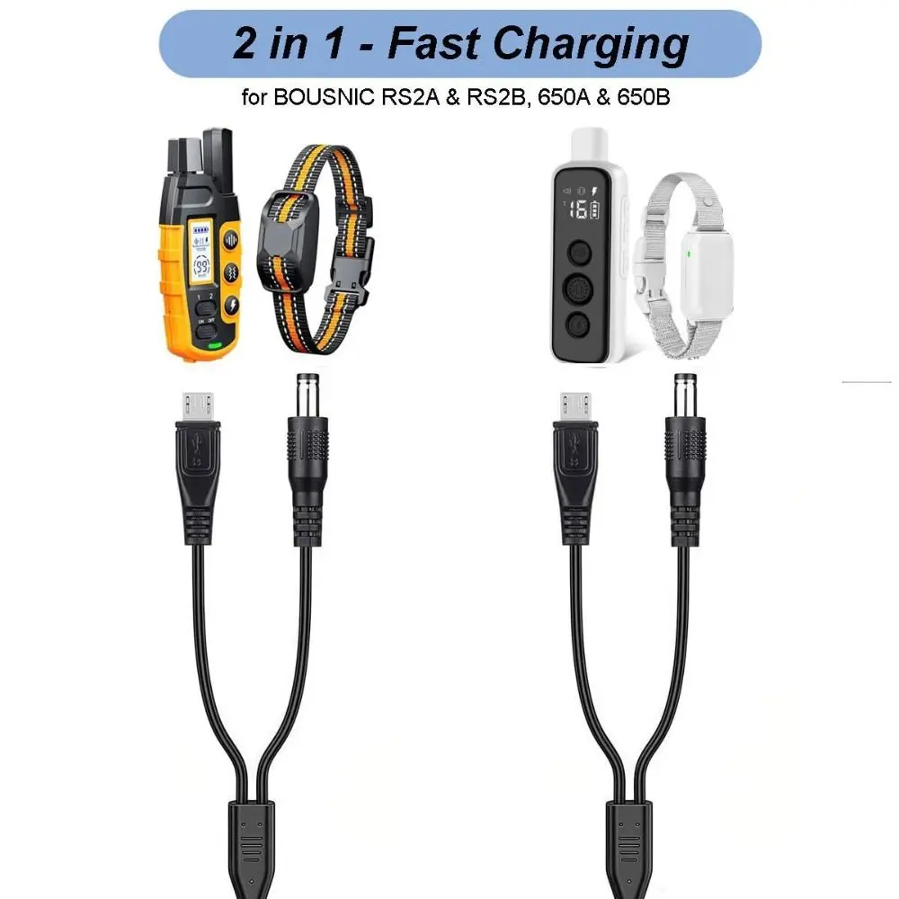 Fast Charging Shock Collar Cord Charging Protection Durable Training Collar Charger Universal USB Charging Cable for Bousnic