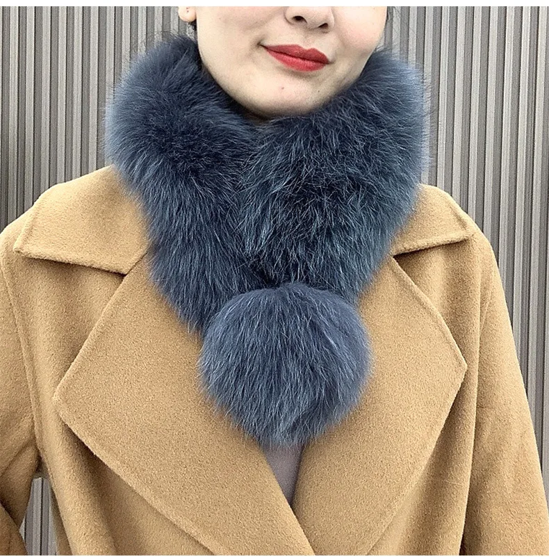 Elegante colarinho de pele de raposa para mulheres, lenço de luxo, moda high-end, 100% Real Fox Fur, novo estilo