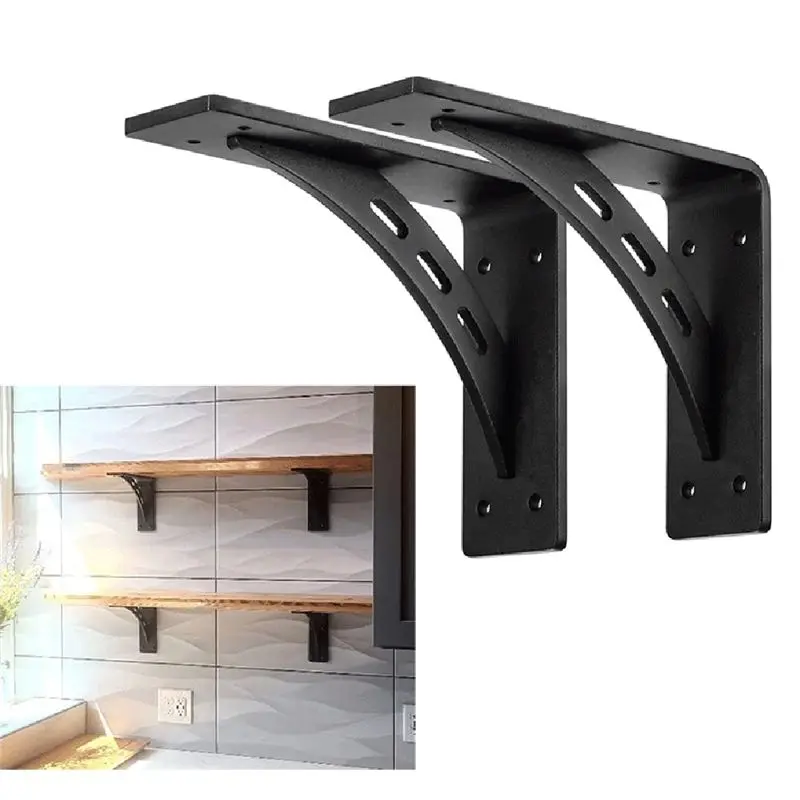 A04G-Heavy Duty Shelf Brackets  Max Load 1100 Lbs Premium Metal Mantel Brackets Fireplace Mantel Brackets 2PCS