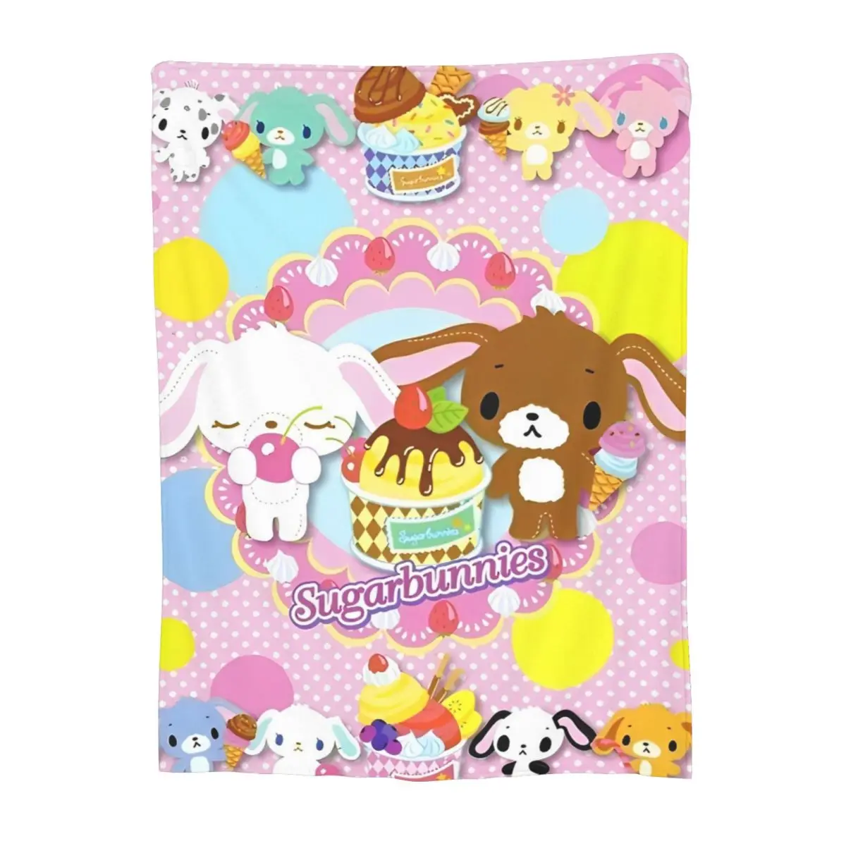 Cute Cartoon Sugarbunnies Flannel Blankets Sanrio Customized Throw Blankets for Home 200x150cm Rug Piece