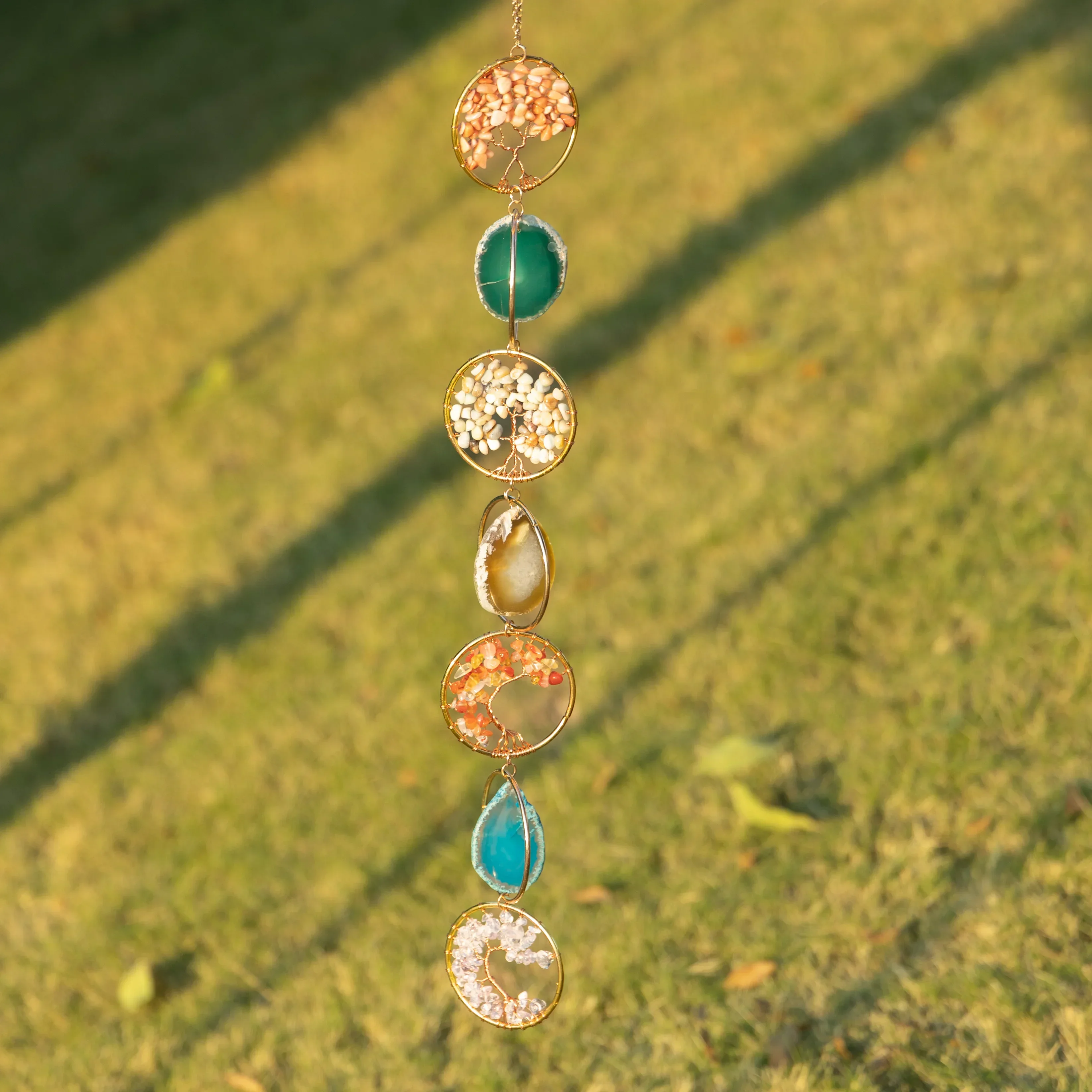 Immagine 6: Acchiappasogni in stile cristallo per bambini, campanelli a vento decorativi, acchiappasogni arcobaleno, regalo decorativo da appendere in auto o in giardino