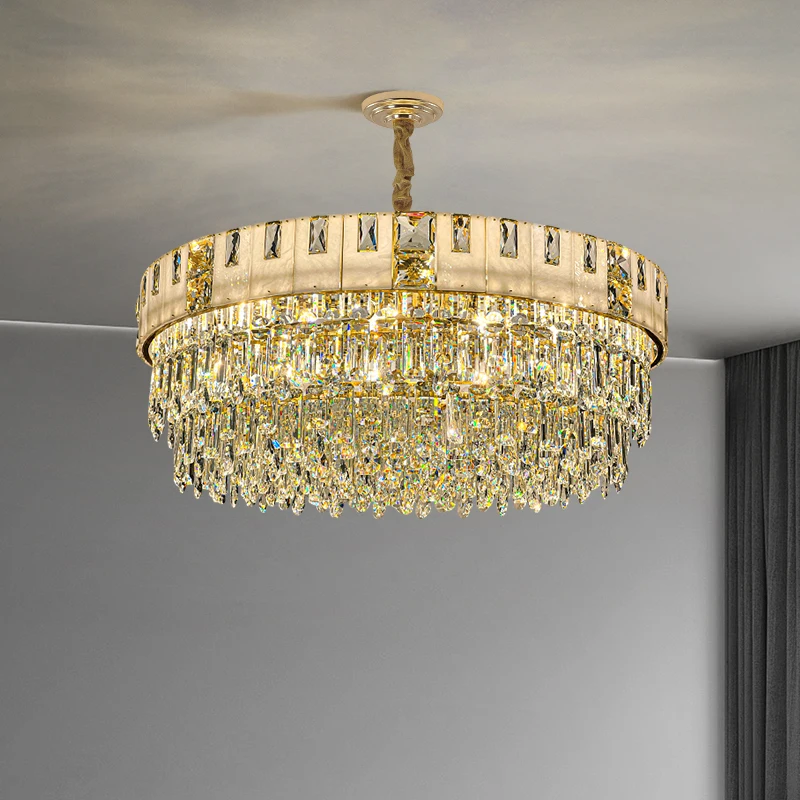 

Living Room Crystal Ceiling Light Advanced Sense Post-Modern Light Luxury Villa Living Room Main Light Bedroom Imported Marble