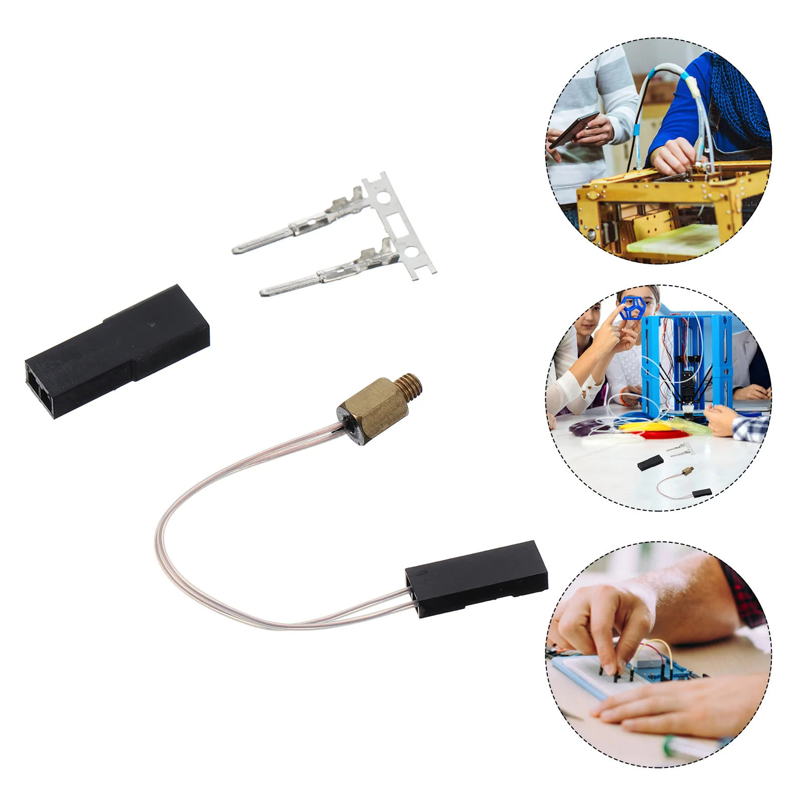 

1Set 3D Printer Thermistor High Temperature Resistant Flexible Wire Pre Thermistor for Extruder Heated Bed Accurate Temp