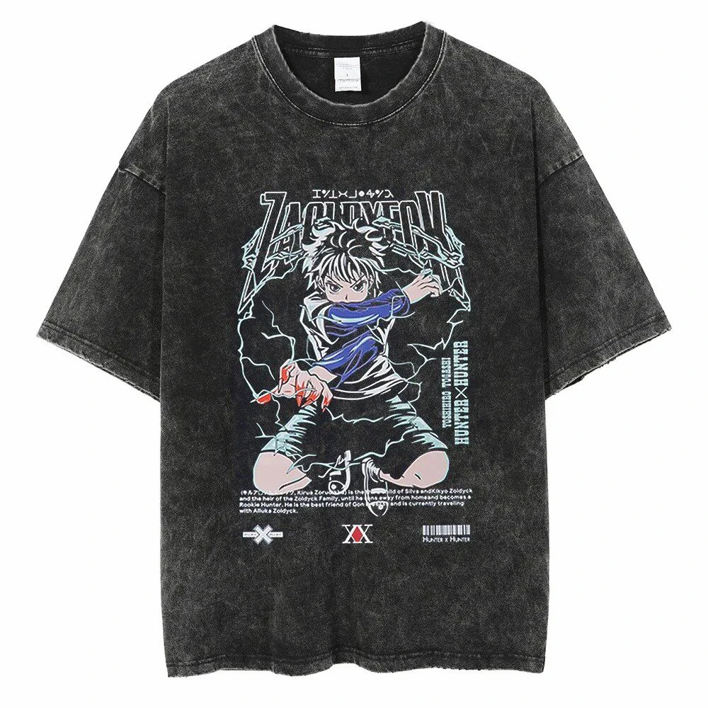 Hot Hip-hop Oversize Water Restoring Ancient Ways Do Old Anime Short Sleeve T-shirt Hunter X Hunter