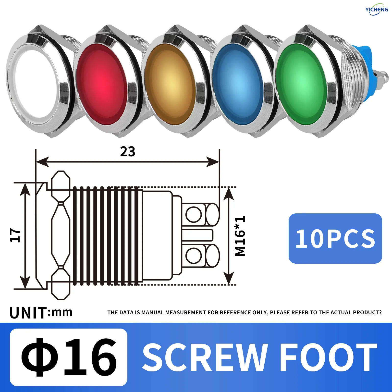 

Водонепроницаемый светодиодный индикатор из нержавеющей стали 16/19/22/25 мм