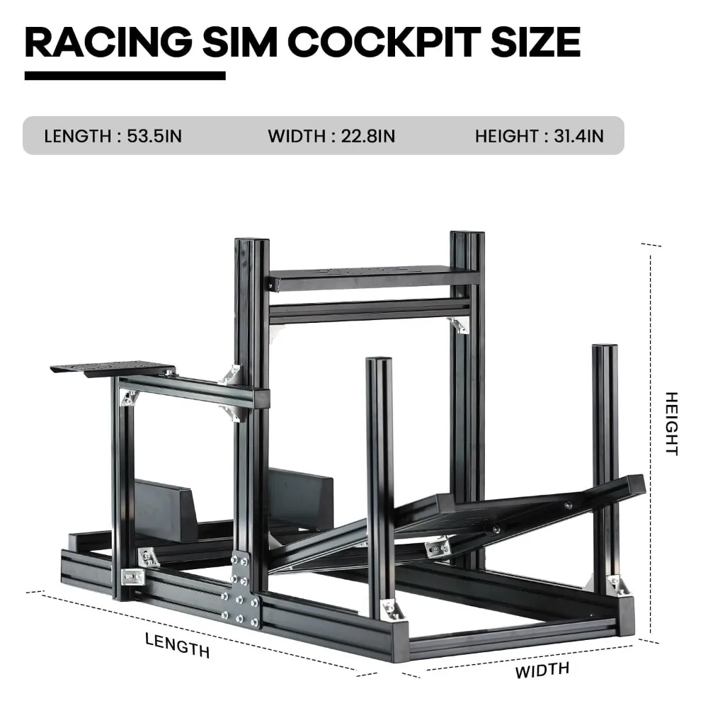 US Shipping GT/F1 Sim Racing Cockpit 8040 Aluminum Profile Adjustable Stand Modular DIY for Logitech Fanatec CSLDD