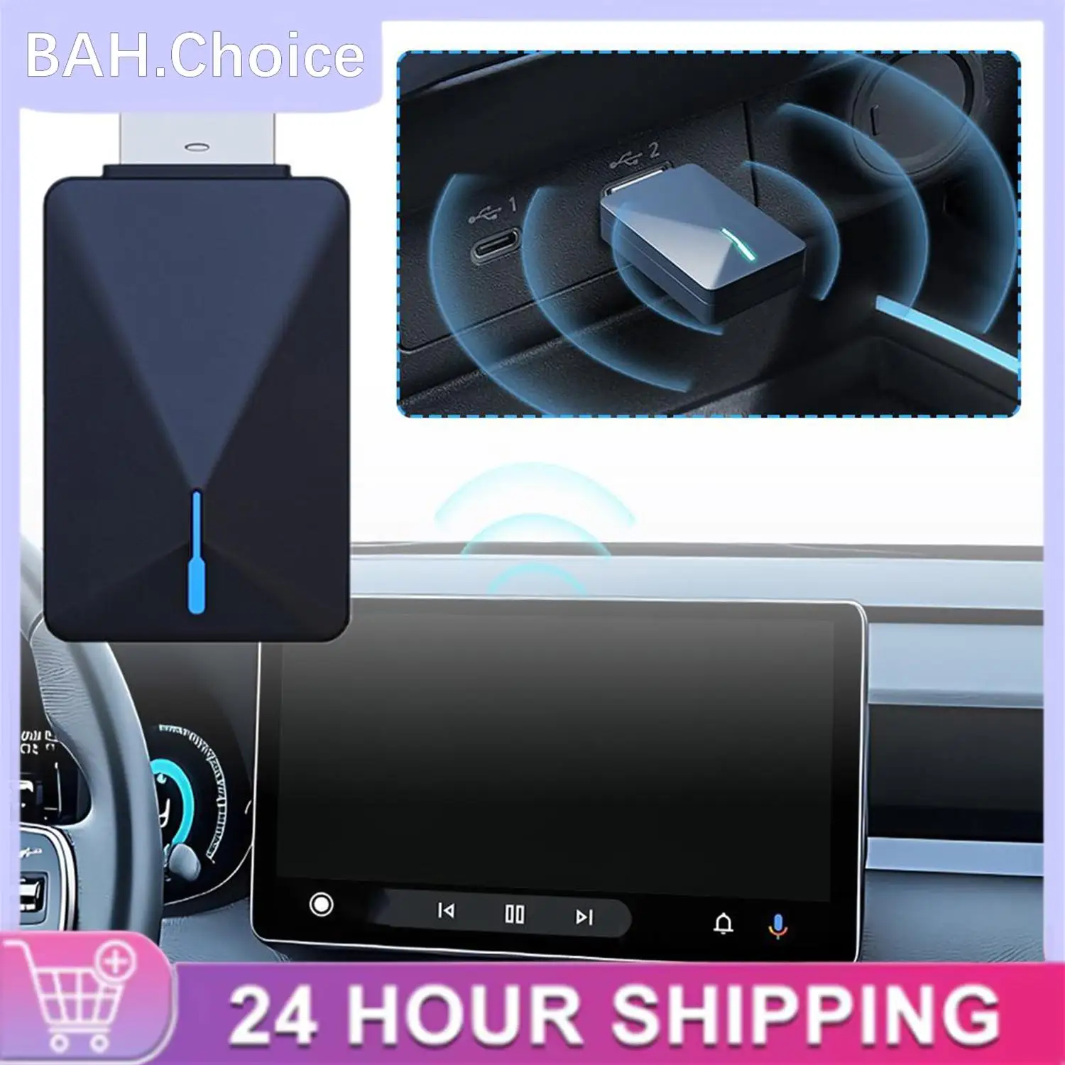 

2024 New For Honda Wireless Android Car Wireless Adapter Plug And Play Smart Mini Box WiFi Quick Connect Bluetooth