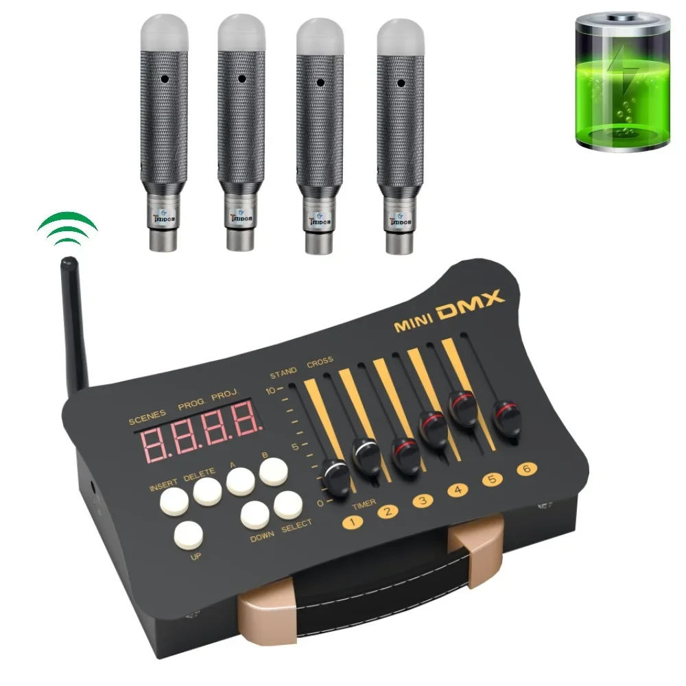 2.4G Wireless WiFi DMX Controller 54CH Rechargeable DMX512 Controller Console For Stage Light Effect