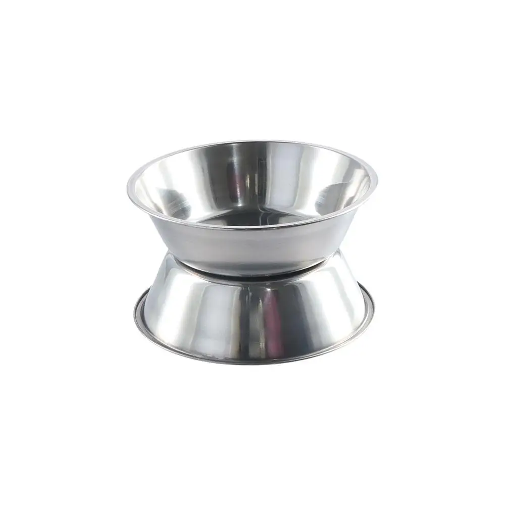 Pet Supplies Large Capacity Dog Bowl Stainless Steel Non-rust Cat Water Feeder Bowls Silver Cat Feeder Puppy