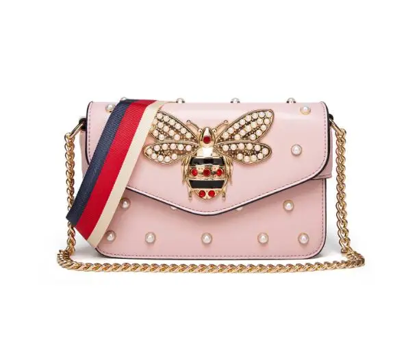 Hot Sale Women Shoulder Bags Contrast Color Splicing Little bee Bags Fashion Designer Handbag Casual Shoulder PINK Messenger Bag