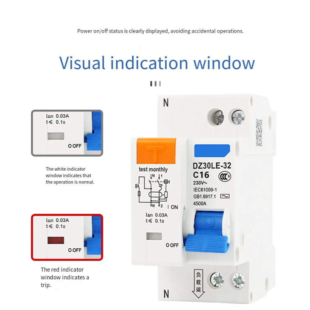 

230V 16A Leakage Protector Small DPN Air Switch Leakage Overload Circuit Breaker 36*79*74mm Protection Device Electrical Parts