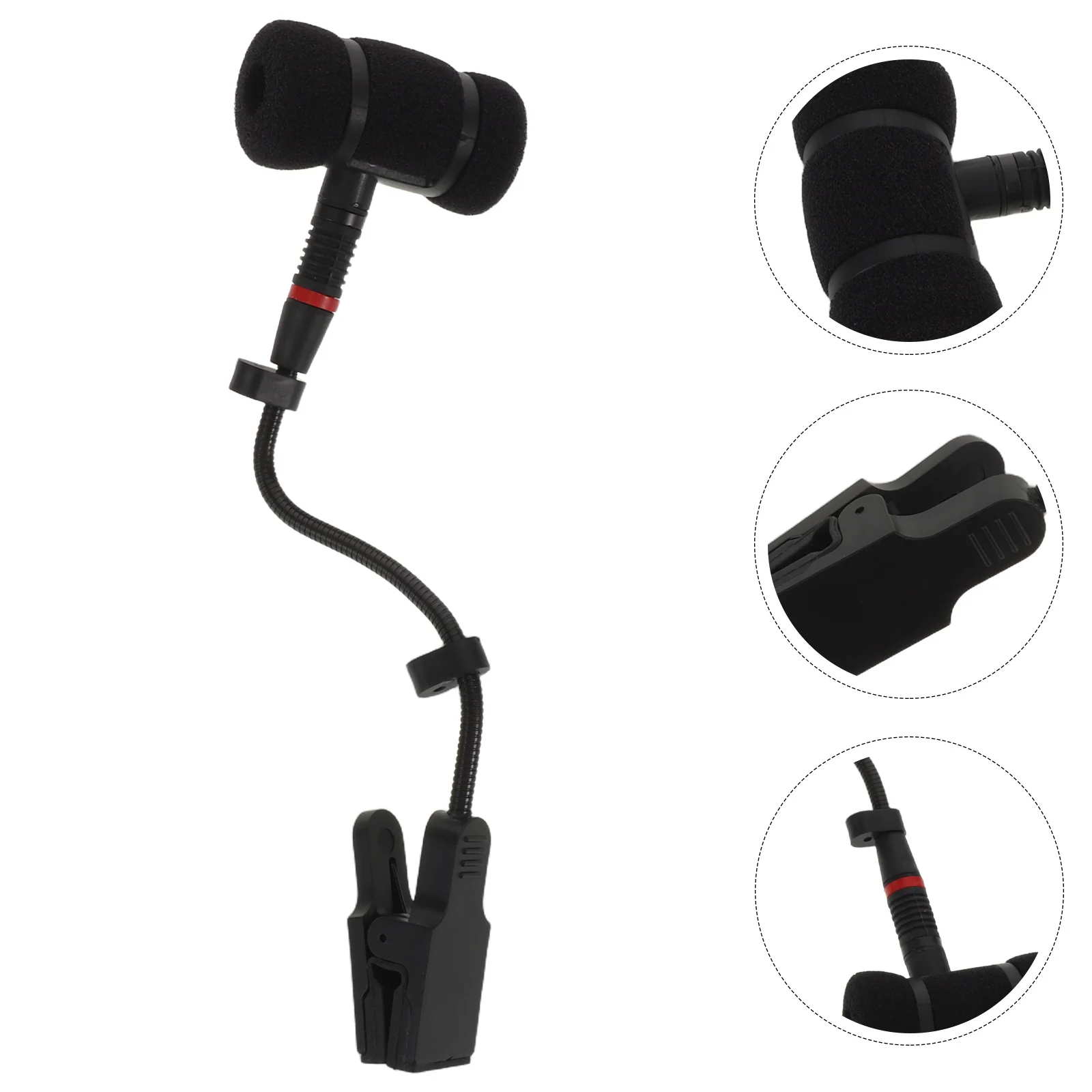 

Saxophone Microphone Clip Wireless Mic Holder Adjustable Instrument Mount Performance Accessory Shock Absorption Quick