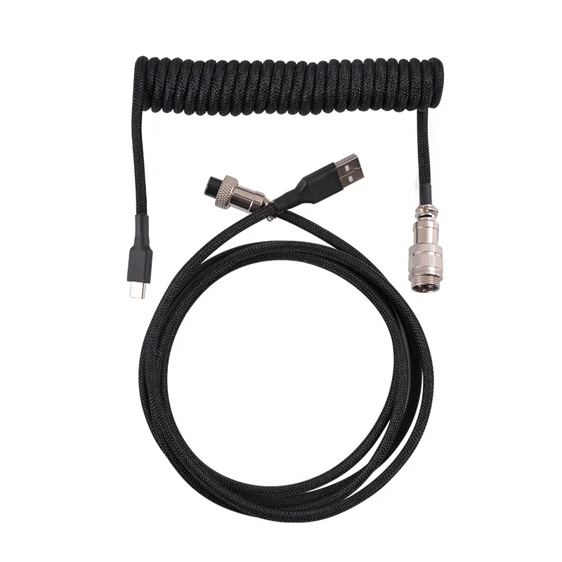 High Speed Data Transmission Type C USB Detachable Spiral Coil Cable for Aviator Desktop PC Reliable Connectivity