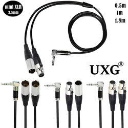 Dual Mini  3Pin XLR  Male & Female to  3.5mm 1/8