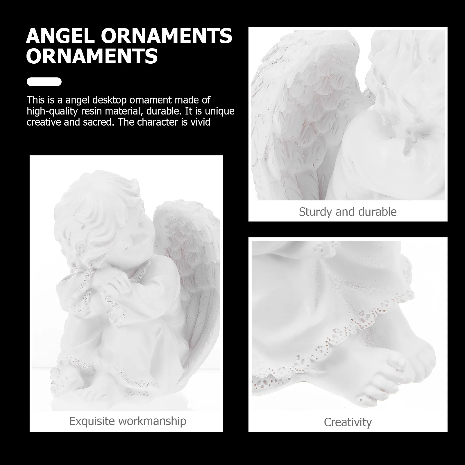 

1Pcs Angel Resin Decor Exquisite Craft Vivid Design Suitable Home Office Garden Decoration Resin Decor Angel Ornament