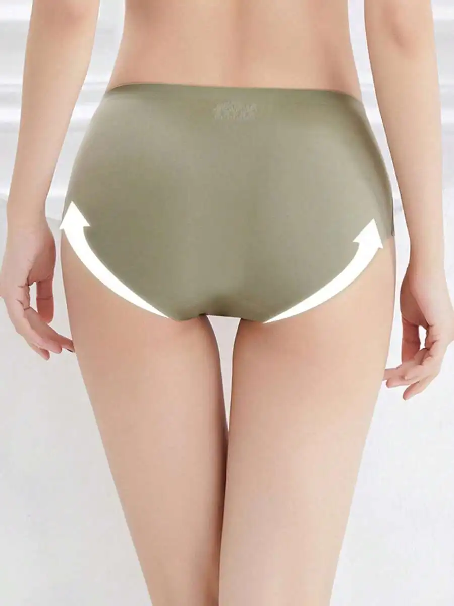

6PCS Seamless Low Rise Briefs For Women Solid Color Comfortable Underwear