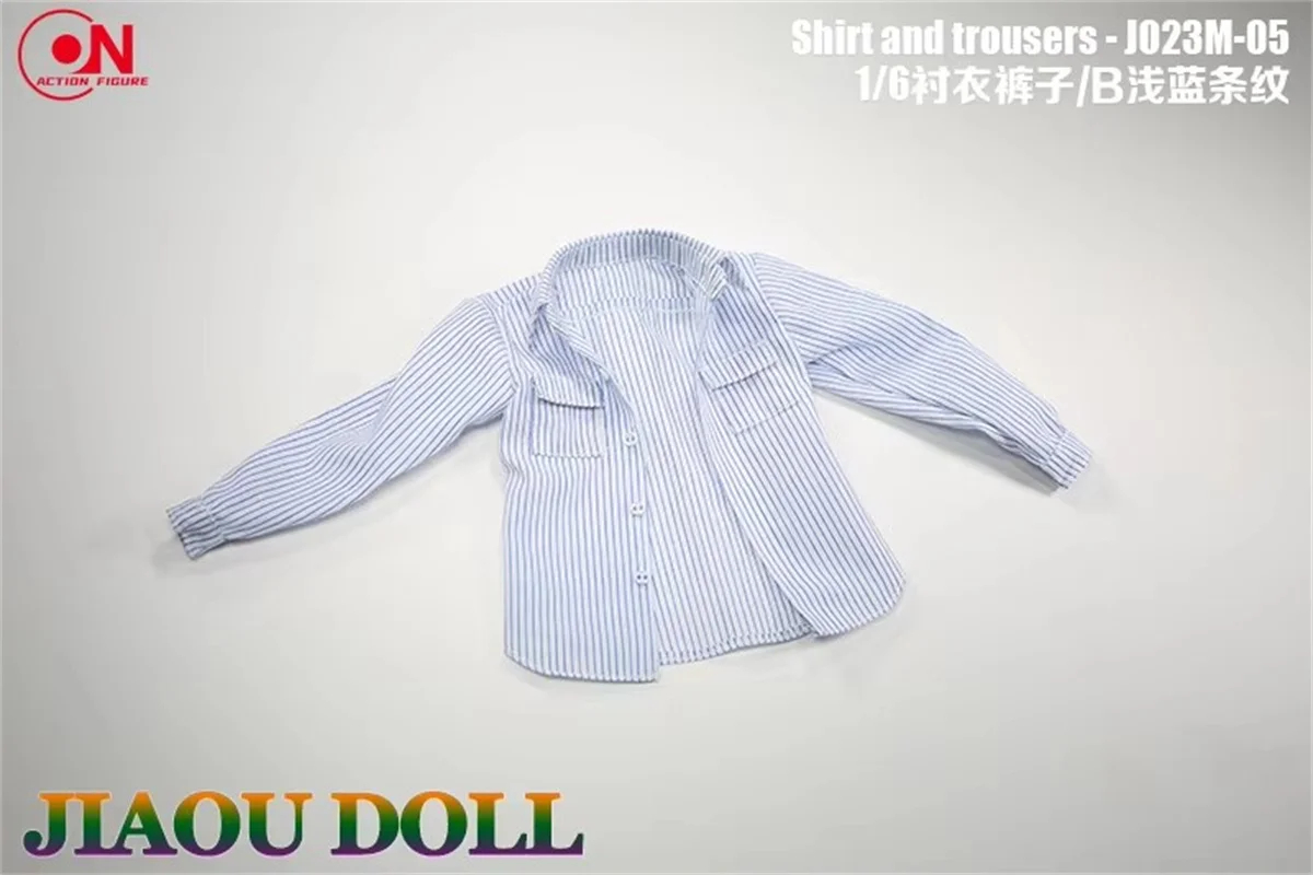 1/6 Scale JO23M-05 Trendy Casual Wear Open Collar Plaid Shirt Multi Pocket Cargo Pants Model for 12\