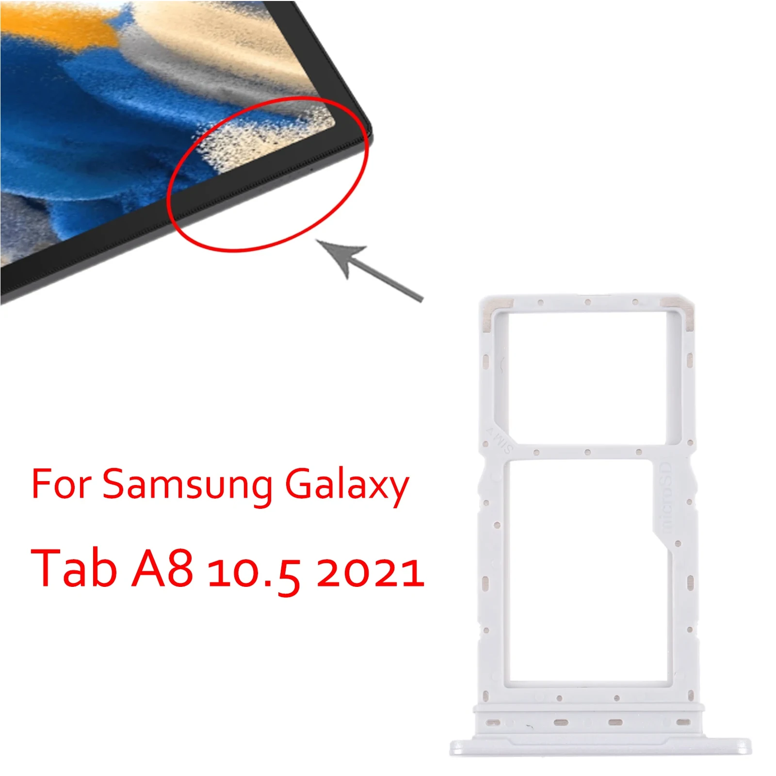 

WAMY новинка держатель гнезда для двух SIM-карт + Micro SD-карты Замена для Samsung Galaxy Tab A8 10,5 2021 SM-X200/X205