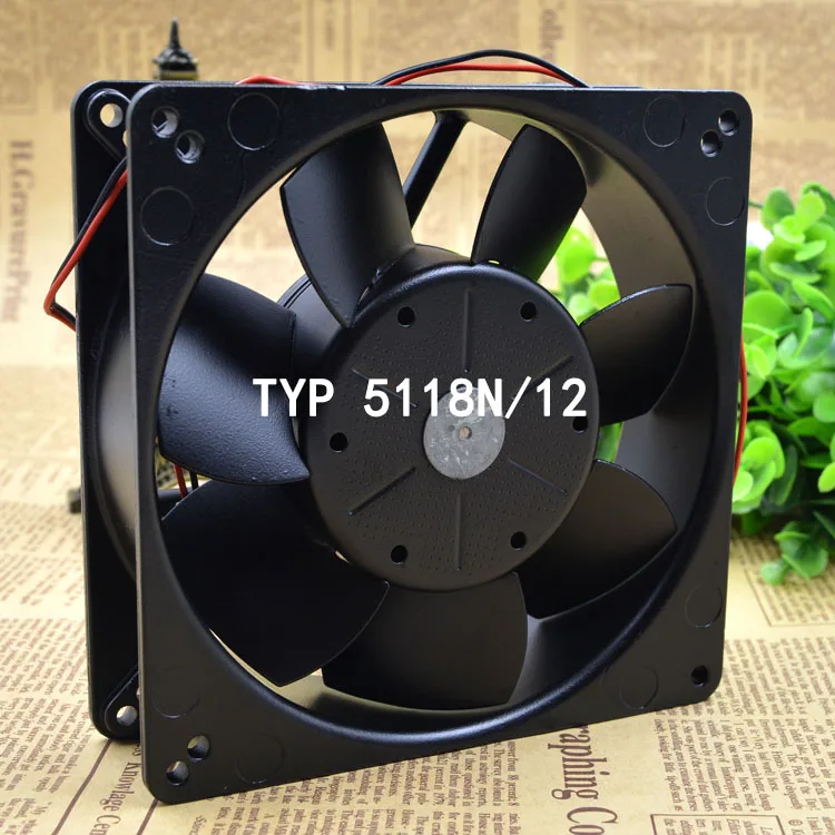 

1PCS Cooling Fan TYP 5118N/12 48V All metal fan 9.5W 3-wire 135x135x38mm High end equipment fan