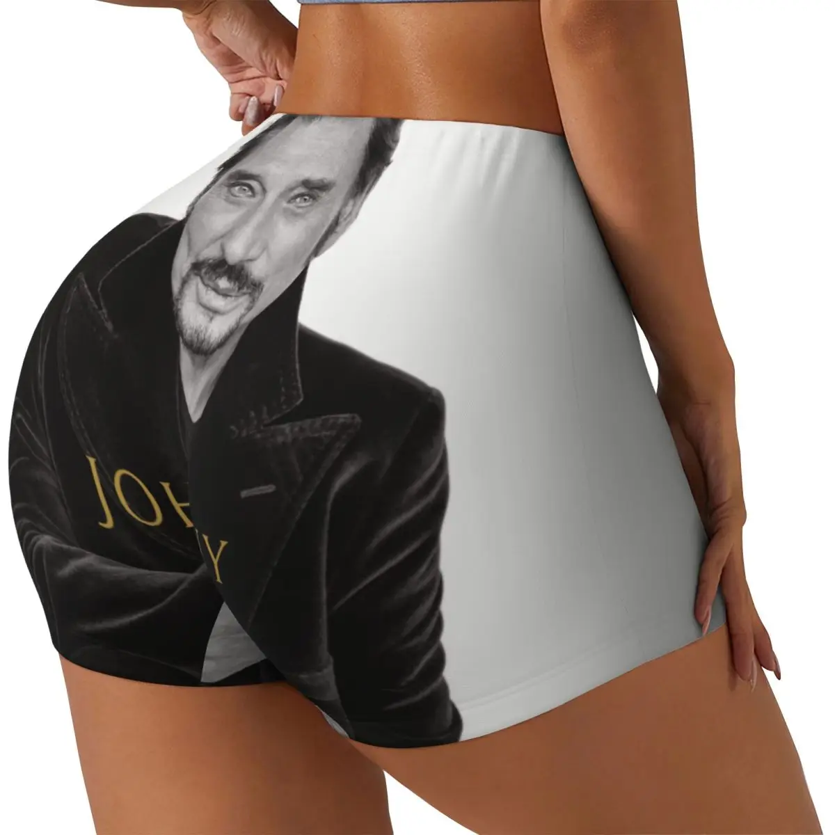 Custom Women French Rock Johnny Hallyday Workout Yoga Shorts France Singer Gym Athletic Volleyball Biker Shorts