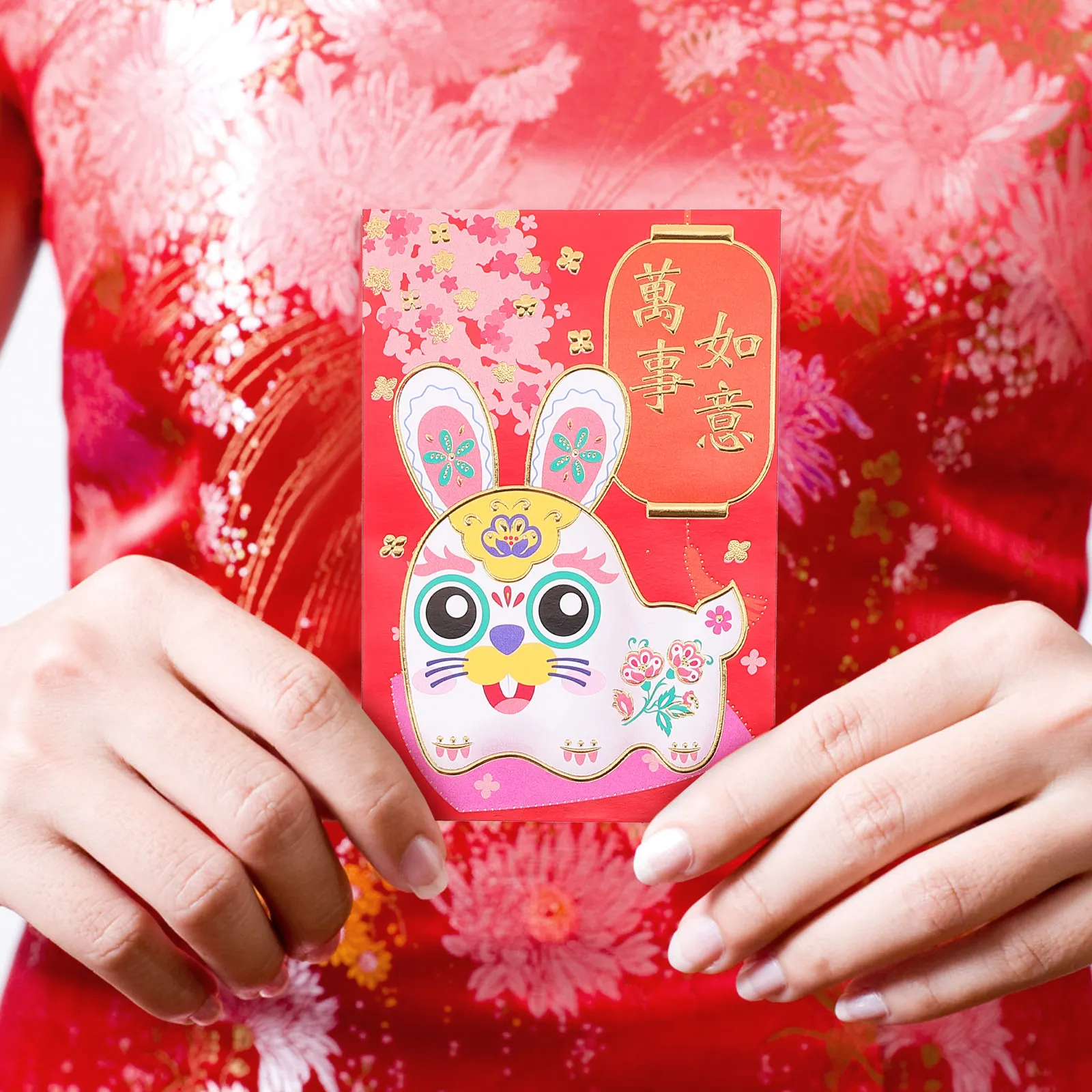 

60Pcs Red Envelope Cartoon Rabbit Design New Year Money Bag Paper Red Packets Spring Festival Gift Luck Money Pouch