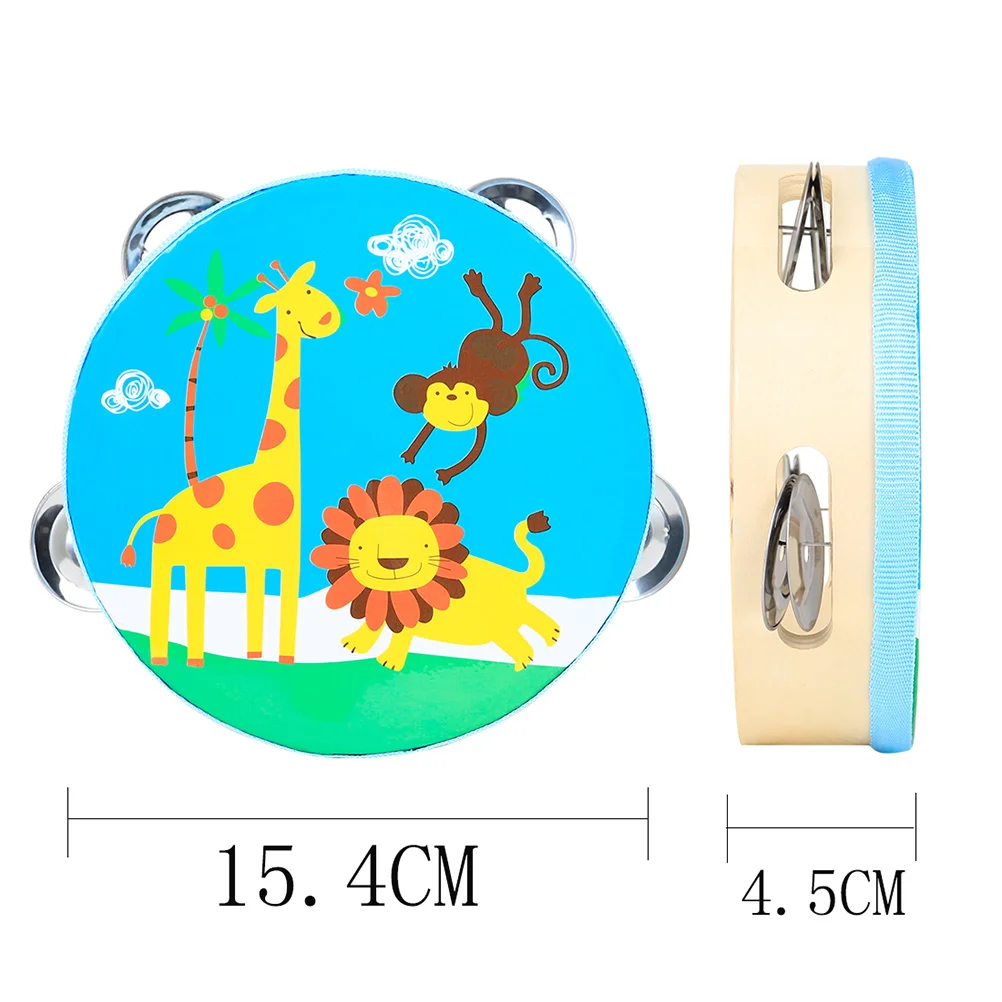 

Cartoon Ring Drum Kids Hand Percussion Musical Toys Preschool Instruments Bright Colors Cognitive Skills No Burrs Comfortable