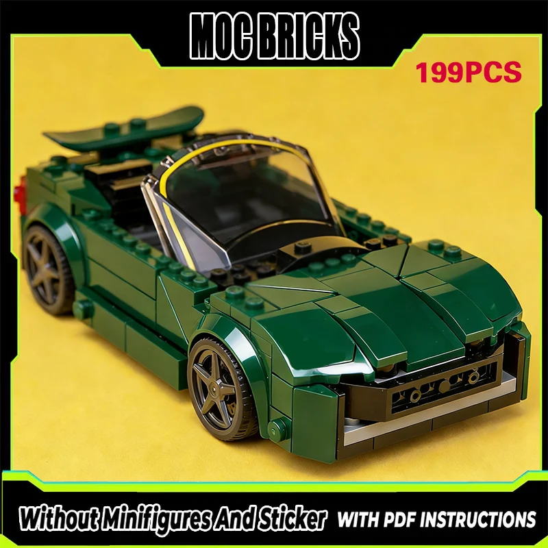 

Speed Racing Car Model MOC Building Bricks Dark Green Convertible Car Modular Technology Gifts Holiday Assemble Children Toys