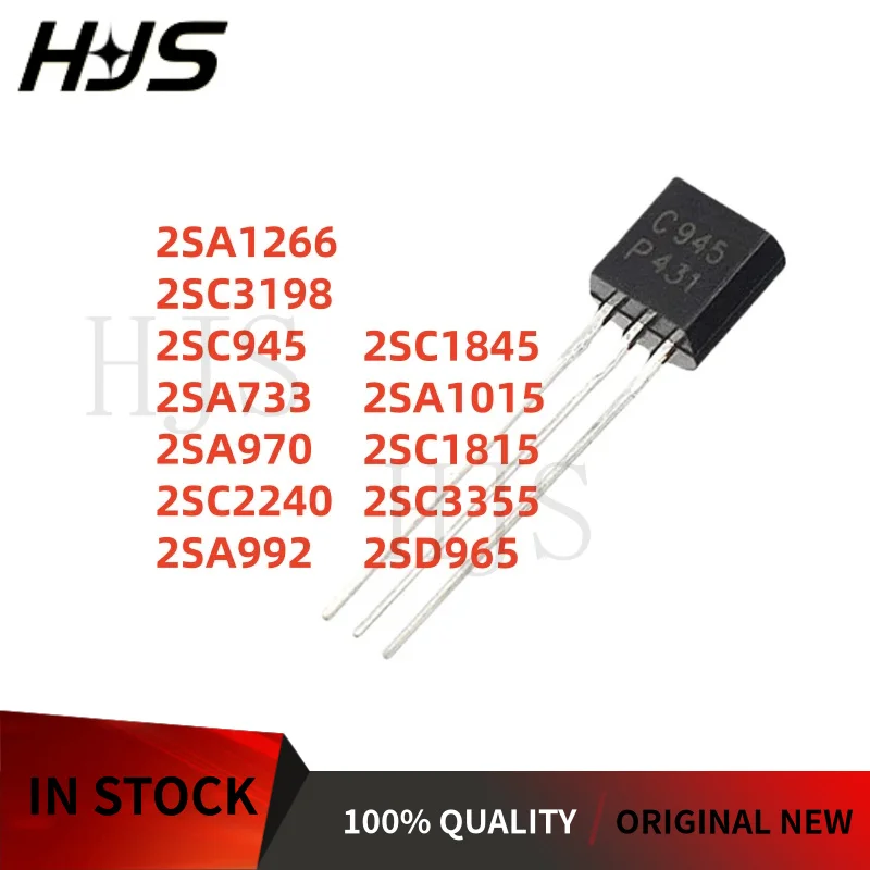 50Pcs/lot 2SA1266 2SC3198 2SC945 2SA733 2SA970 2SC2240 2SA992 2SC1845 2SA1015 2SC1815 2SC3355 2SD965 TO-92 Triode transistor