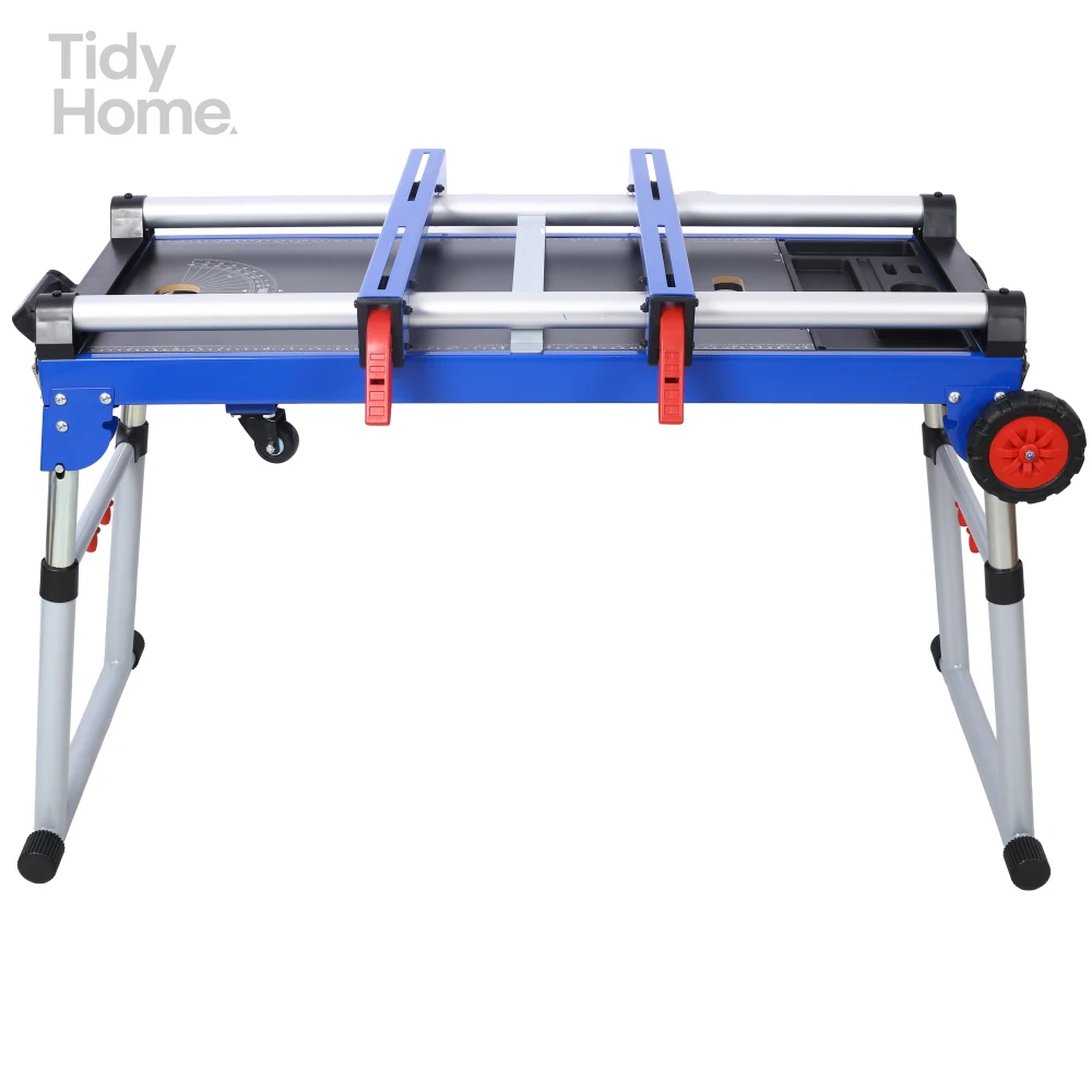 5-in-1 Portable Workbench, Folding, Detachable Saw Stand, Adjustable Legs, Creeper/Platform for Woodworking, Repair, Masonry