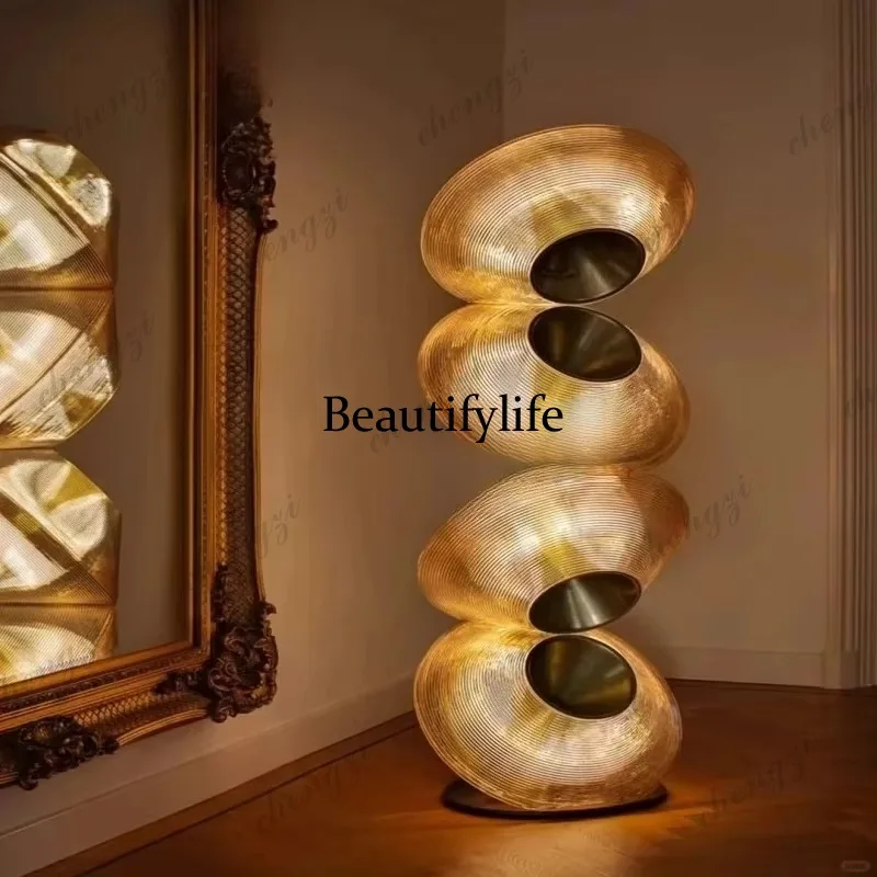A73  Endless Pillars Stacked Floor Lamp Designer Entrance Ornament Living Room Vertical Sculpture Decoration
